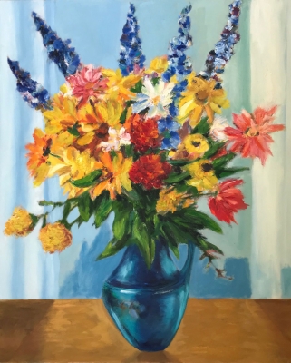 Blumen am Dom, 74x60cm, 1989