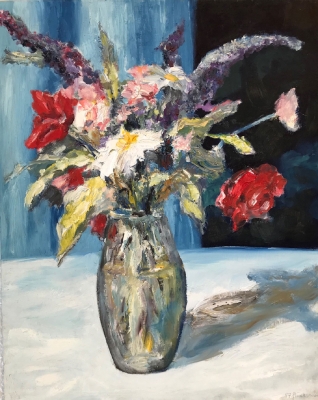 Blumen in Vase, 50x40cm, 1987