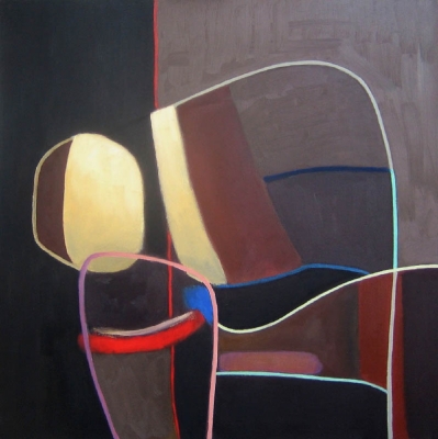 Modell und Stuhl, 70x70cm, 2005