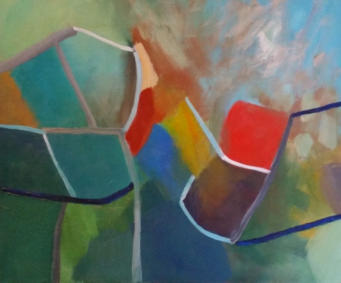 Aufschwung In Rot, 38x46cm, 2000