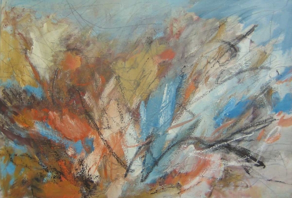 Blumen und Flügel, 50x73cm, 2001