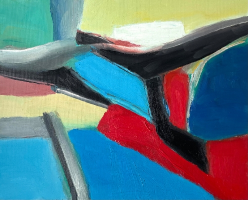 Auf der Fahrt durch eine Landschaf,t 40x50cm, 2021