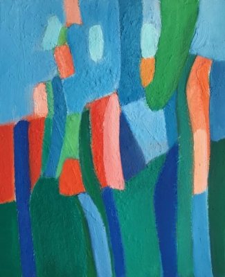 Beim Gartenteich, 46x38, 2018