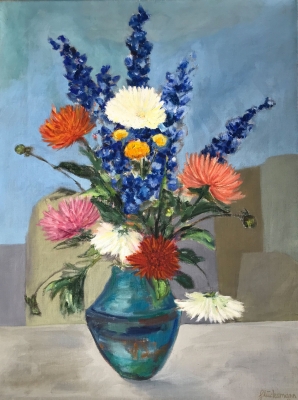 Blumenstrauss am Stadtrand, 61x46cm, 1985