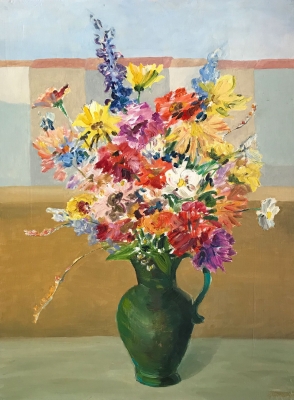 Blumenstrauss in der Siedlung, 61x46cm, 1989