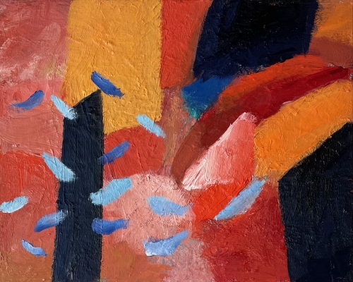 Die blauen Blätter, 40x50cm, 2021