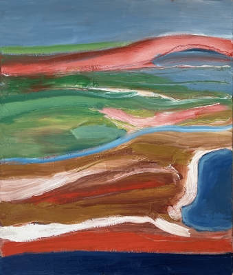 Die rosa Brücke, 55x46cm, 2016