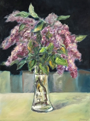 Flieder in der Nacht, 61x46cm, 1989