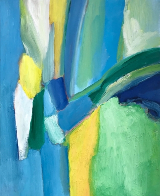 Frühling am Bach, 50x40cm, 2019