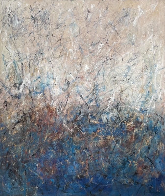 Funken sprühen in Blau, 55x46cm, 2007