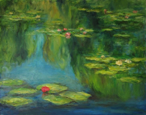 Die rote Seerose, 92x73cm, 1994/95
