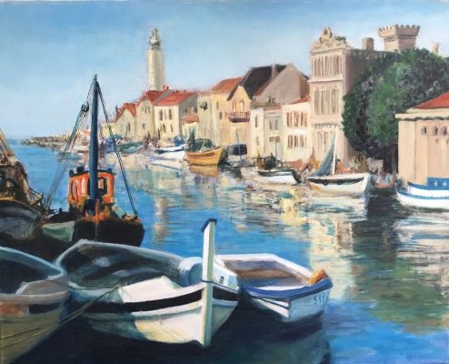 Kanal- und Leuchtturm, Languedoc, 40x50cm, 1982