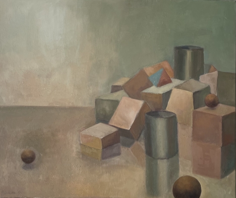 Pyramide auf Wanderschaft, 46x55cm, 2001