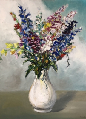 Rittersporn vor Sturm, 61x46cm, 1991