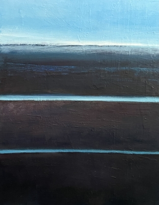 Schneelandschaft in der Ferne, 81x65cm, 2023