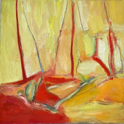 Segelschiffe am Strand, 60x60cm, 2021