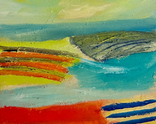 Sprung ins Wasser, 40x50cm, 2020