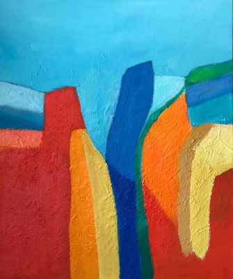 Stadt am Mittelmeer, 55x46cm, 2012/2017