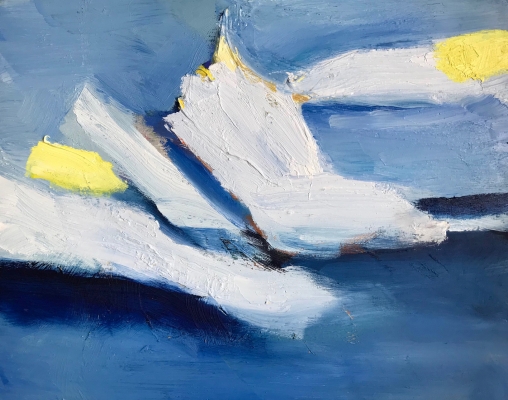 Vorbeiziehende Wolken, 40x50cm, 2020