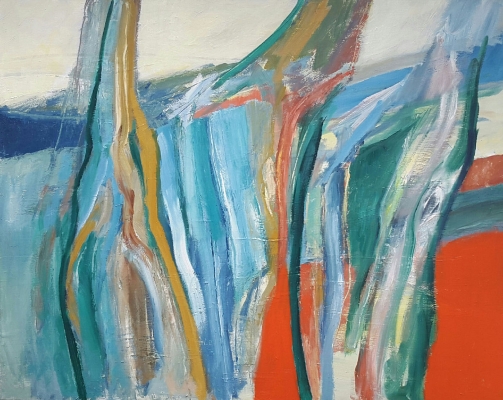 Weiden am roten Teich, 80x100cm, 2017