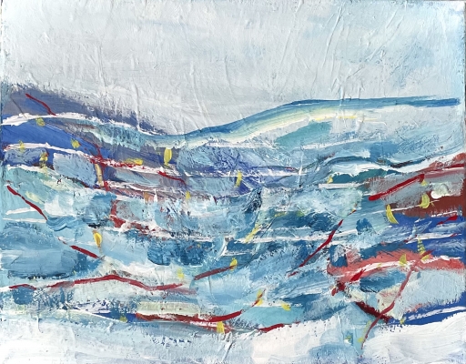 Winterlandschaft In Blau, 40x50cm, 2021