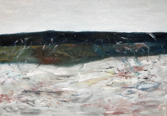 Zweige im Schnee, 65x92cm, 2019