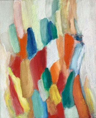 Bunter Schnee, 46x38cm, 2019