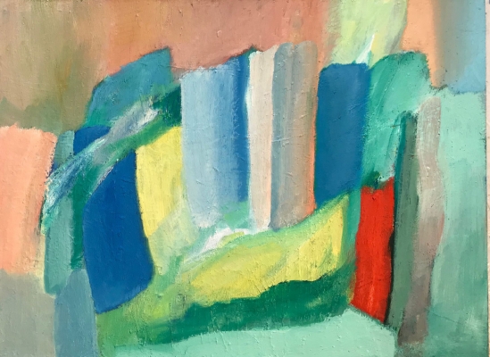 Die rote Türe, 46x61cm, 2018