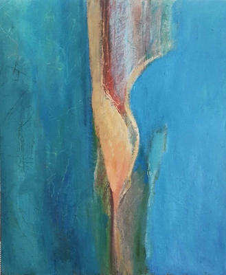 Blüte vor der Stadt, 65x54cm, 2016